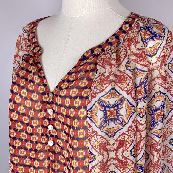 Anthropologie Multicolor Boho Blouse - Picture 8 of 9